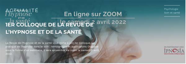 Programme du 1er Colloque de La Revue de l’hypnose et de la santé