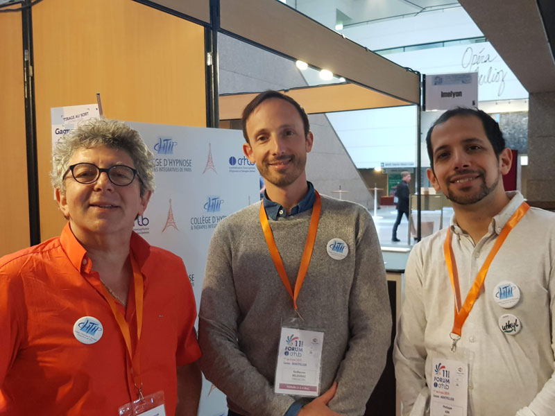 Laurent GROSS, Dr Guillaume BELOURIEZ, Dr Philippe AÏM au Congrès Hypnose 2019 Laurent GROSS, Dr Guillaume BELOURIEZ, Dr Philippe AÏM au Congrès Hypnose 2019